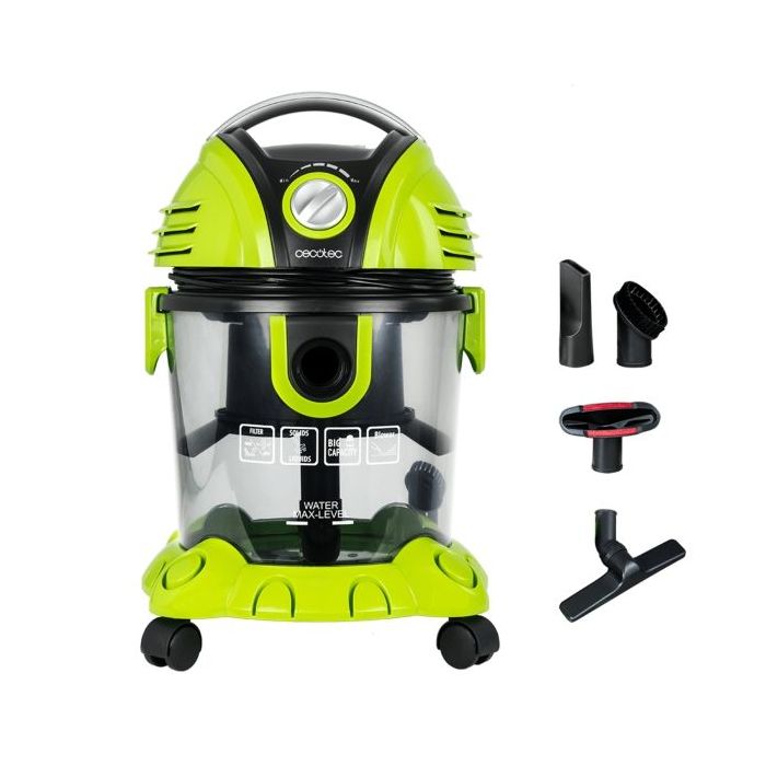 Cecotec Wet and Dry T Aspiradora de Trineo para Solidos y Liquidos - Potencia 1200W - Deposito de 15L - Incluye Accesorios - Rad