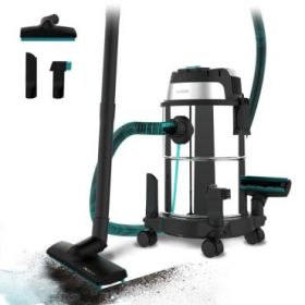 Cecotec Conga Rockstar Wet and Dry Steel Aspirador de Trineo para Solidos y Liquidos - 1200W - Carcasa Metalica - Deposito de 16