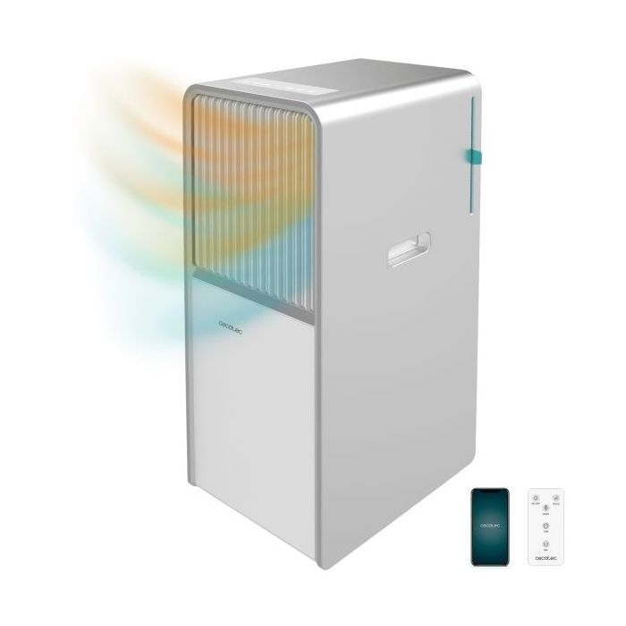 Cecotec ForceClima 1285 Aire Acondicionado Portatil - 3000 Frigorias - 12000 BTU - Bomba de Calor - WiFi - Tactil - Ruedas 360º