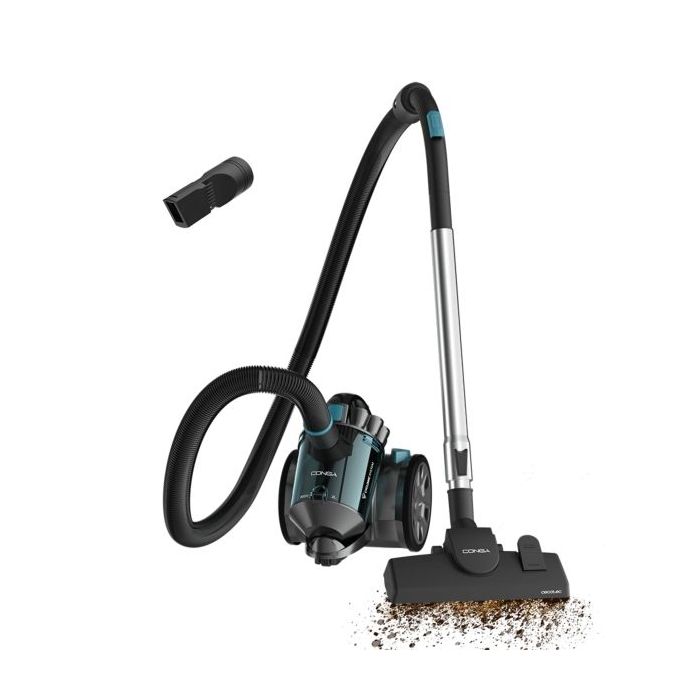 Cecotec Conga Rockstar Cyclonic X-treme Aspiradora de Trineo sin Bolsa - Potencia 800W - Deposito de 2L - Incluye Accesorios - R