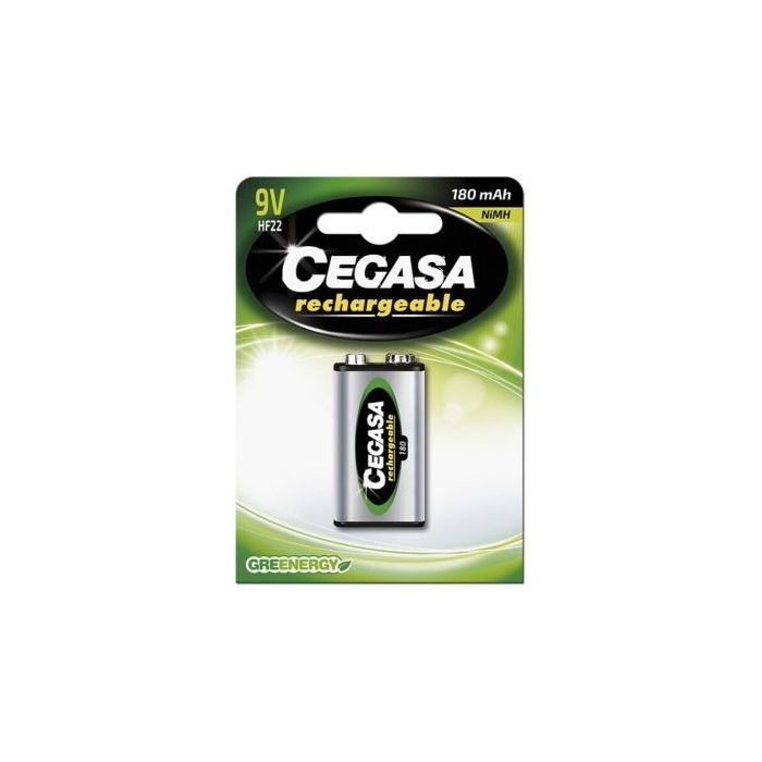 Cegasa Rechargeable Pack de 1 Pila Recargable HF22 9V 180mAh