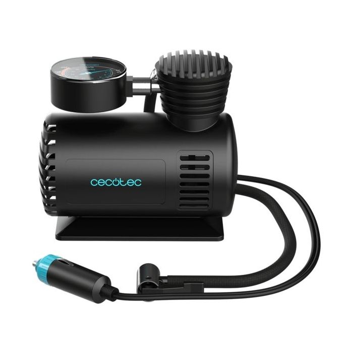 Cecotec CecoRaptor Perfect Pump Compresor de Aire Portatil - 250psi - Cable 2.8m - Enchufe 12V - 3 Adaptadores - Manguera 0.5m -
