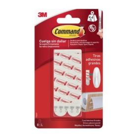 Command Tiras Adhesivas de Repuesto - Formato L - Soporta hasta 4.4kg - Color Blanco