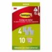 Command Universal Soporte Adhesivo con Clavo para Colgar - 4 Ganchos - 10 Tiras - Grande - Soporta hasta 3.6kg - Color Gris