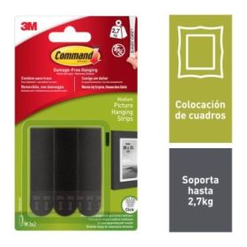 Command Tiras Adhesivas para Colgar Cuadros - Color Negro