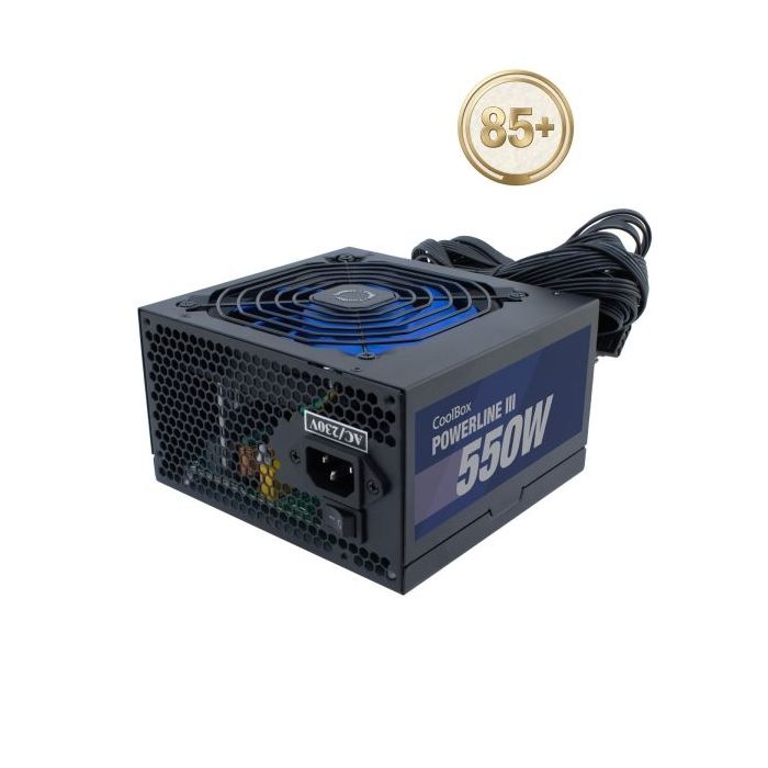 Coolbox PowerLine III 550W Fuente de Alimentacion 550W ATX 12V - PFC Activo - Ventilador 120mm