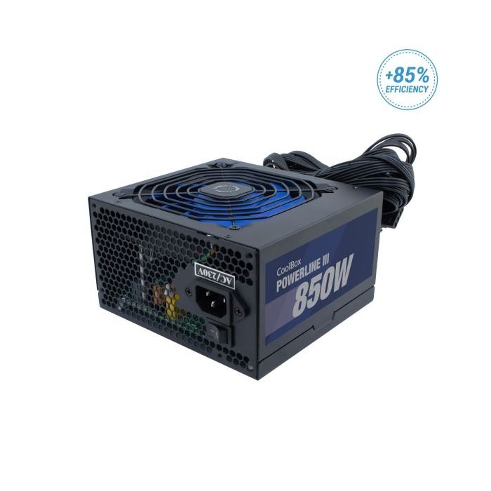 Coolbox PowerLine III 850W Fuente de Alimentacion 850W ATX 12V - PFC Activo - Ventilador 120mm