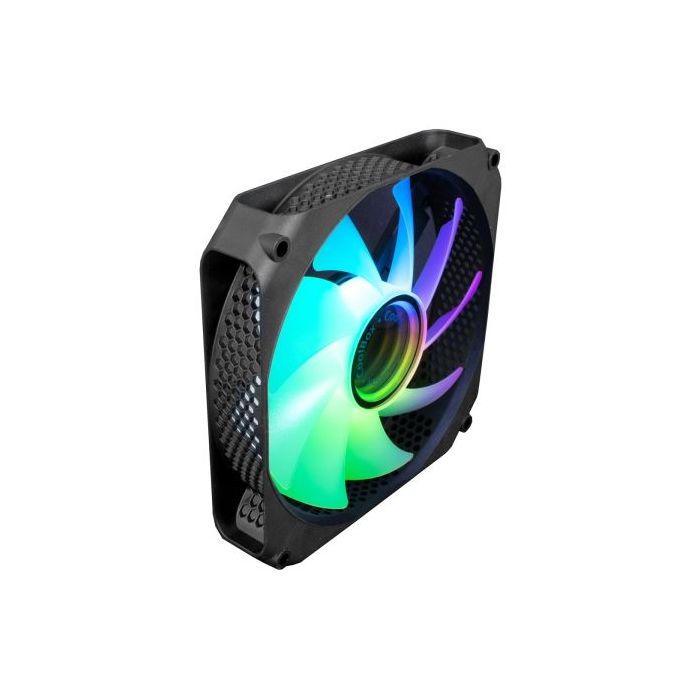 Coolbox Infinity Ventilador ARGB - Efecto Tunel de Colores - Silencioso - Rodamiento Hidraulico - Color Negro