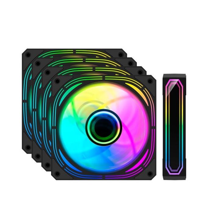 Coolbox Infinity Pro Kit 4 Ventiladores ARGB - Efecto Tunel de Infinito - Silencioso - Rodamiento Hidraulico - Gran Flujo de Air