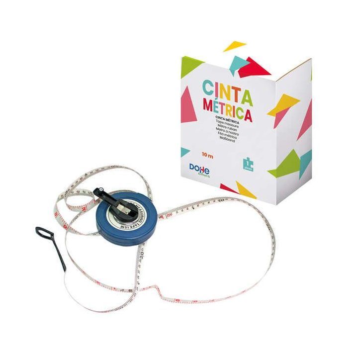 Dohe Cinta Metrica Enrollable - 10 Metros de Longitud - graduada en Centimetros - Ideal para Longitudes Largas - Recomendado par