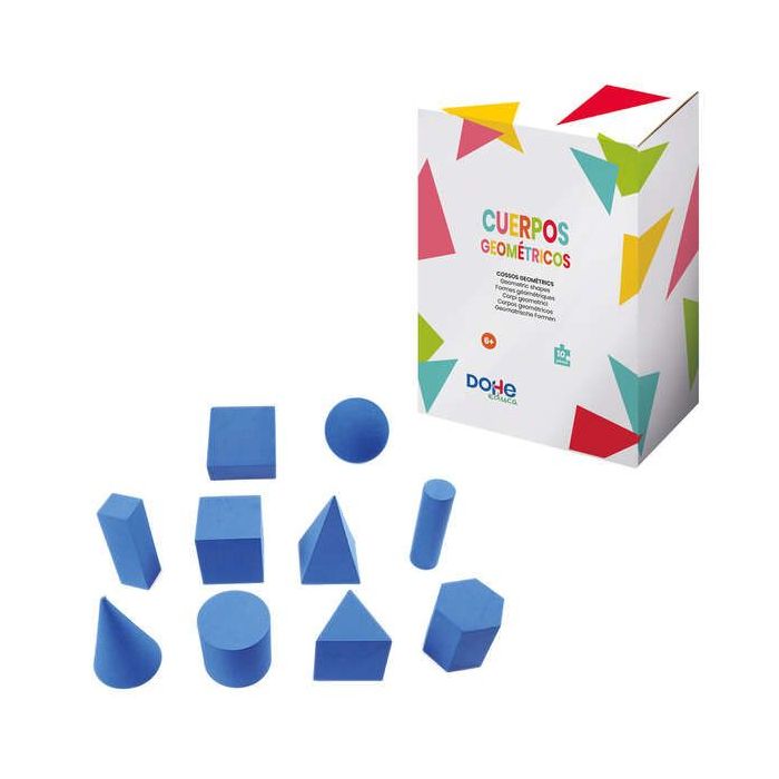 Dohe Coleccion de Cuerpos Geometricos - Incluye Prismas y Piramides - Cubo, Cilindro, Cono y Esfera - Ideal para Segundo Ciclo d