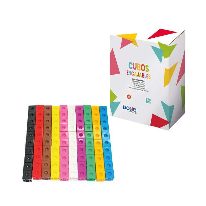 Dohe Cubos Encajables de Colores - 2cm de Arista - Material Manipulativo para Matematicas - Recomendado para Primaria