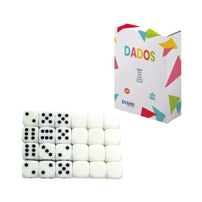 Dohe Coleccion de Dados Educativos - Dados con Puntos del 1 al 6 y Dados Blancos - Ideal para Conteo, Operaciones Basicas y Jueg