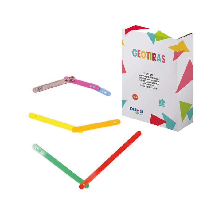 Dohe Geotiras - Tiras de Plastico para Construccion de Poligonos - Conectables con Pios y Agujeros - Ideal para Tercer Ciclo de