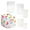 Dohe Juego de Jarras graduadas de Plastico - 1L, 0.5L, 0.25L, 100Ml, 50ml - Recomendado para Tercer Ciclo de Primaria