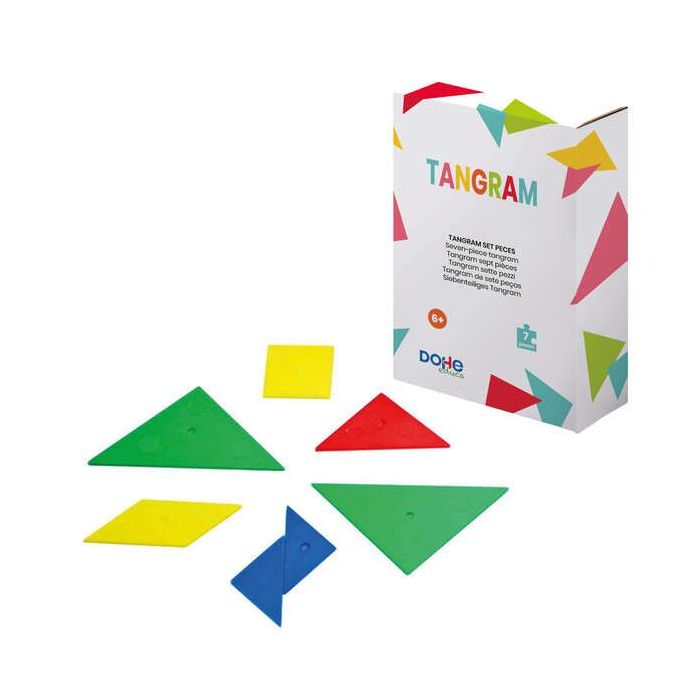 Dohe Tangram de Madera - 7 Piezas - Favorece la Imaginacion y Creatividad - Desarrollo del Sentido Espacial - Recomendado para S