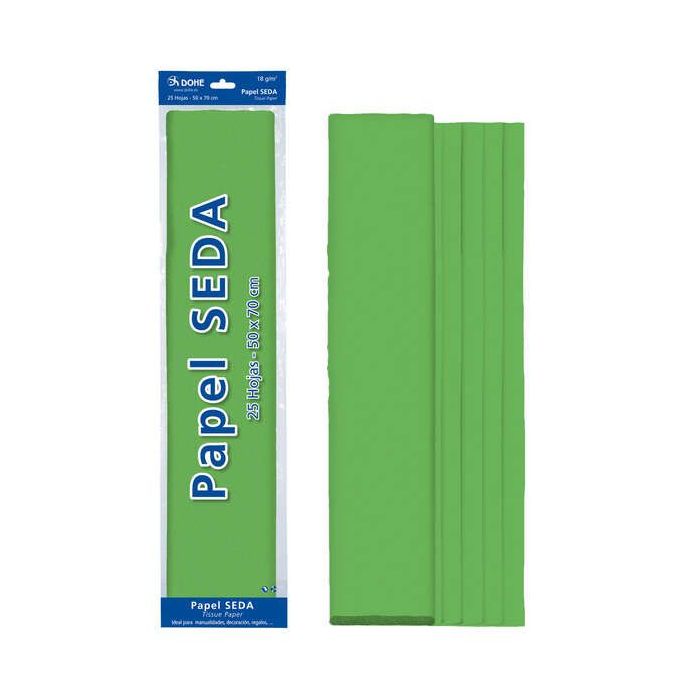 Dohe Papel Seda de 18g - 50x70cm - Ideal para Manualidades y Decoracion - Se Sirve en Bolsas de 25 Hojas