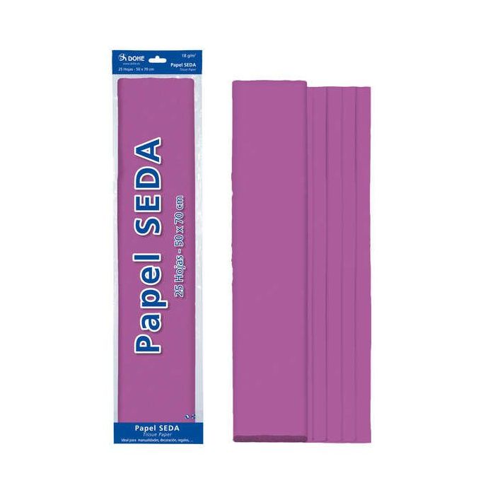 Dohe Papel Seda de 18g - 50x70cm - Ideal para Manualidades y Decoracion - Se Sirve en Bolsas de 25 Hojas