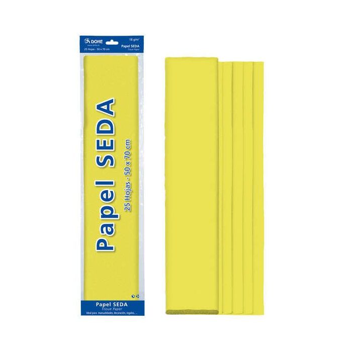 Dohe Papel Seda de 18g - 50x70cm - Ideal para Manualidades y Decoracion - Se Sirve en Bolsas de 25 Hojas