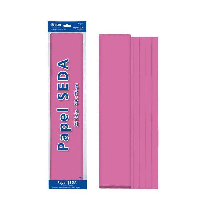 Dohe Papel Seda de 18g - 50x70cm - Ideal para Manualidades y Decoracion - Se Sirve en Bolsas de 25 Hojas