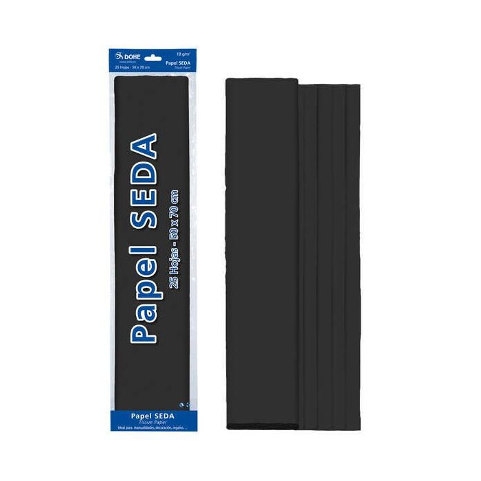 Dohe Papel Seda de 18g - 50x70cm - Ideal para Manualidades y Decoracion - Se Sirve en Bolsas de 25 Hojas