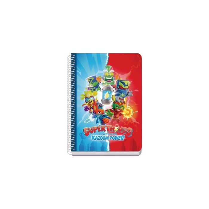 Dohe Superthings Cuaderno de Espiral Metalica - Formato A5 - 100 Hojas Offset de 90g - 5x5mm - Microperforadas - Banda de Color