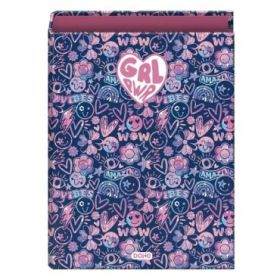Dohe Girl Power Carpeta con 4 Anillas de 40mm - Formato Folio - Guardas Impresas - Cubierta de Carton Plastificado - 26x34x6cm -