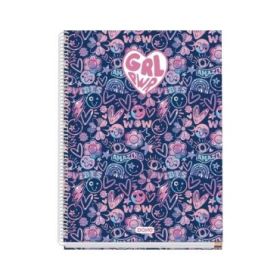 Dohe Girl Power Cuaderno de Espiral Metalica - Formato A4 - 100 Hojas Offset de 90g - 5x5mm - Microperforadas - Banda de Color -