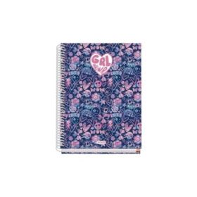 Dohe Girl Power Cuaderno de Espiral Metalica - Formato A5 - 100 Hojas Offset de 90g - 5x5mm - Microperforadas - Banda de Color -