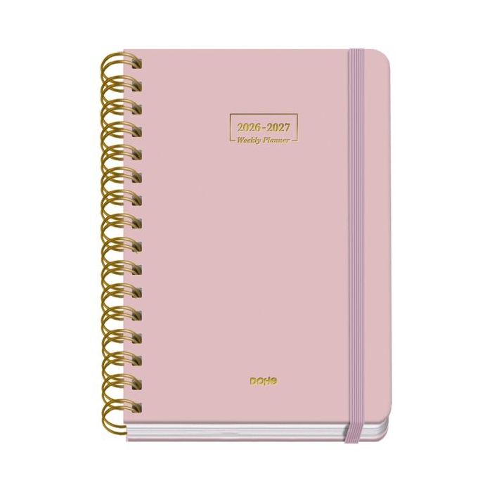 Dohe Premium Agenda Escolar 26/27 - Formato A5 - Dia Pagina - Papel Offset Ahuesado 80g - Cubierta de Carton Plastificado - Espi