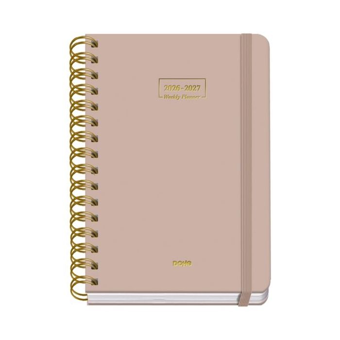 Dohe Premium Agenda Escolar 26/27 - Formato A5 - Dia Pagina - Papel Offset Ahuesado 80g - Cubierta de Carton Plastificado - Espi