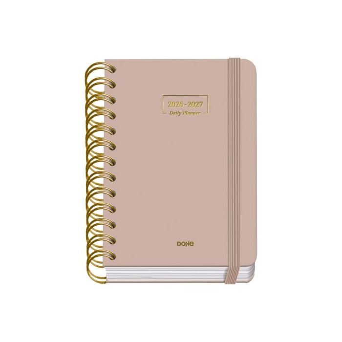 Dohe Premium Agenda Escolar 26/27 - Formato A6 - Dia Pagina - Papel Offset Ahuesado 80g - Cubierta de Carton Plastificado - Espi