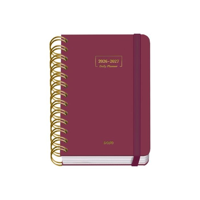 Dohe Premium Agenda Escolar 26/27 - Formato A6 - Dia Pagina - Papel Offset Ahuesado 80g - Cubierta de Carton Plastificado - Espi