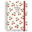Dohe Prime Cerezas Agenda Escolar 26/27 - Formato A5 - Semana Vista - Papel Offset Ahuesado 70g - Cubierta de Carton Plastificad