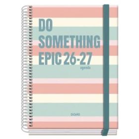 Dohe Prime Epic Agenda Escolar 26/27 - Formato A5 - Dia Pagina - Papel Offset Ahuesado 70g - Cubierta de Carton Plastificado - E