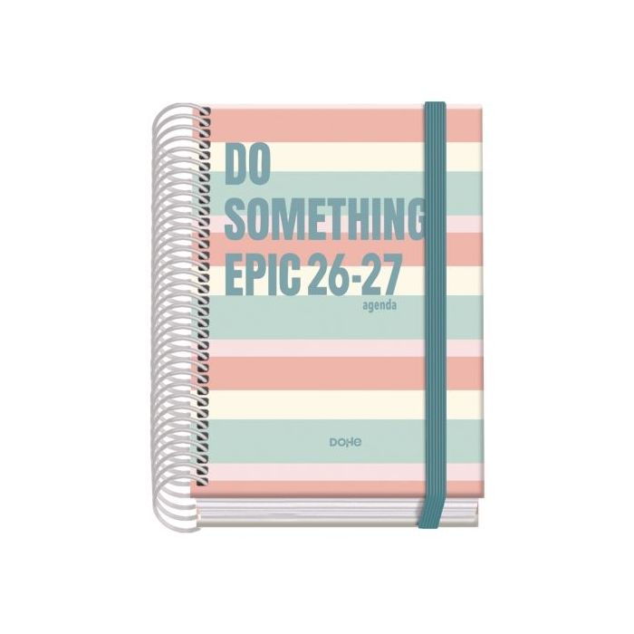 Dohe Prime Epic Agenda Escolar 26/27 - Formato A6 - Dia Pagina - Papel Offset Ahuesado 70g - Cubierta de Carton Plastificado - E