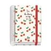 Dohe Prime Cerezas Agenda Escolar 26/27 - Formato A6 - Dia Pagina - Papel Offset Ahuesado 70g - Cubierta de Carton Plastificado