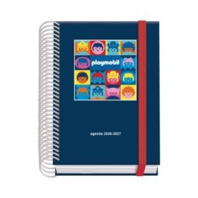 Dohe Prime Playmobil Agenda Escolar 26/27 - Formato A6 - Dia Pagina - Papel Offset Ahuesado 70g - Cubierta de Carton Plastificad