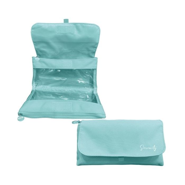 Dohe Serenity Portatodo Doble - Solapa con Bolsillo Interior - Cremallera - Ventanas Transparentes - Poliester - 22x11x6cm - Col