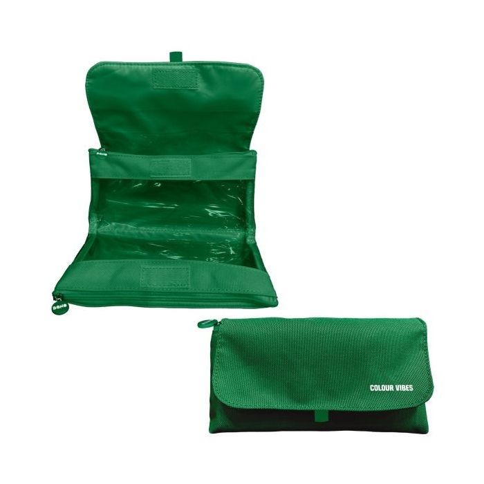 Dohe Vibes Portatodo Doble - Solapa con Bolsillo Interior - Cremallera - Ventanas Transparentes - Poliester - 22x11x6cm - Color
