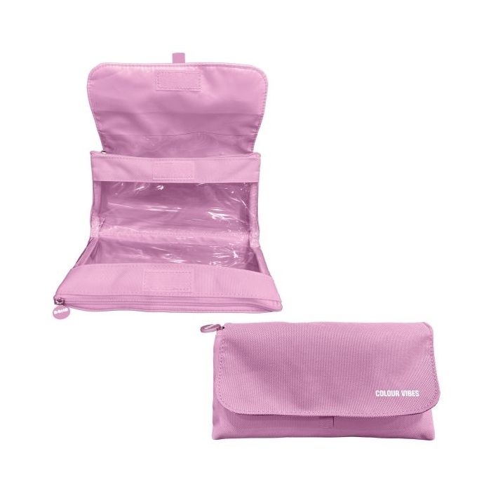 Dohe Vibes Portatodo Doble - Solapa con Bolsillo Interior - Cremallera - Ventanas Transparentes - Poliester - 22x11x6cm - Color