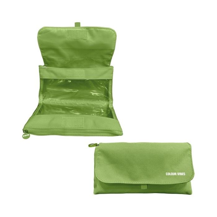 Dohe Colour Vibes Portatodo Doble - Solapa con Bolsillo Interior - Cremallera - Ventanas Transparentes - Poliester - 22x11x6cm -