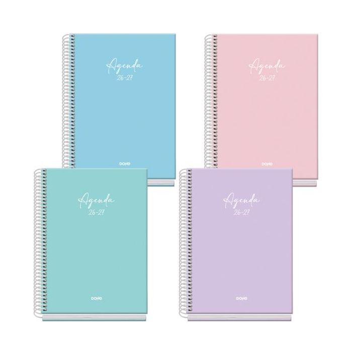 Dohe Basic Serenity Agenda Escolar 26/27 - Formato A5 - Semana Vista - Papel Offset Ahuesado 70g - Cubierta de Carton Plastifica