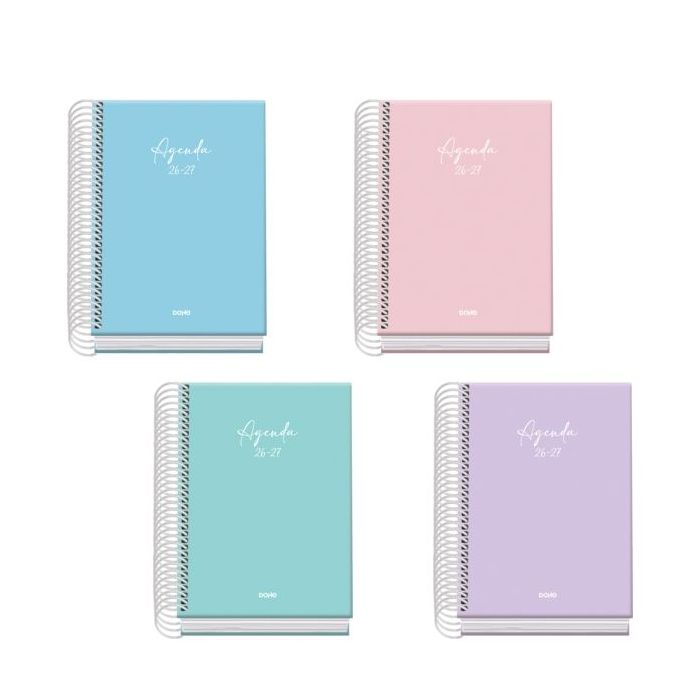 Dohe Basic Serenity Agenda Escolar 26/27 - Formato A6 - Dia Pagina - Papel Offset Ahuesado 70g - Cubierta de Carton Plastificado