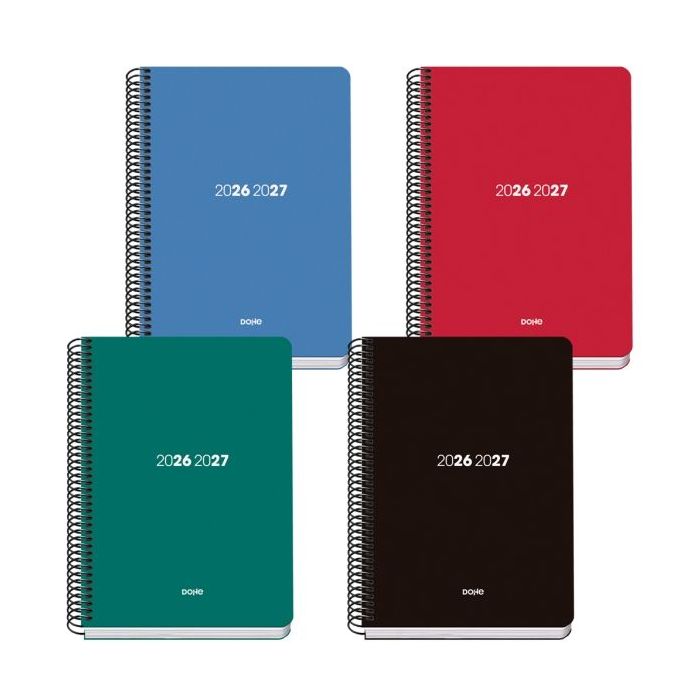 Dohe Basic Element Agenda Escolar 26/27 - Formato A5 - Semana Vista - Papel Offset Ahuesado 70g - Cubierta de Carton Plastificad