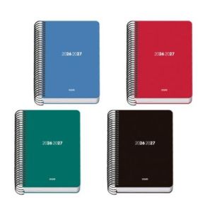 Dohe Basic Element Agenda Escolar 26/27 - Formato A6 - Dia Pagina - Papel Offset Ahuesado 70g - Cubierta de Carton Plastificado