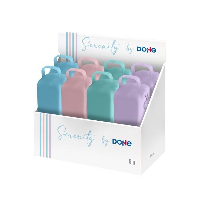Dohe Serenity Expositor con 8 Portatodo - Cremallera - Tirador de Goma - Silicona de Tacto Suave - Asa Lateral - Colores Surtido
