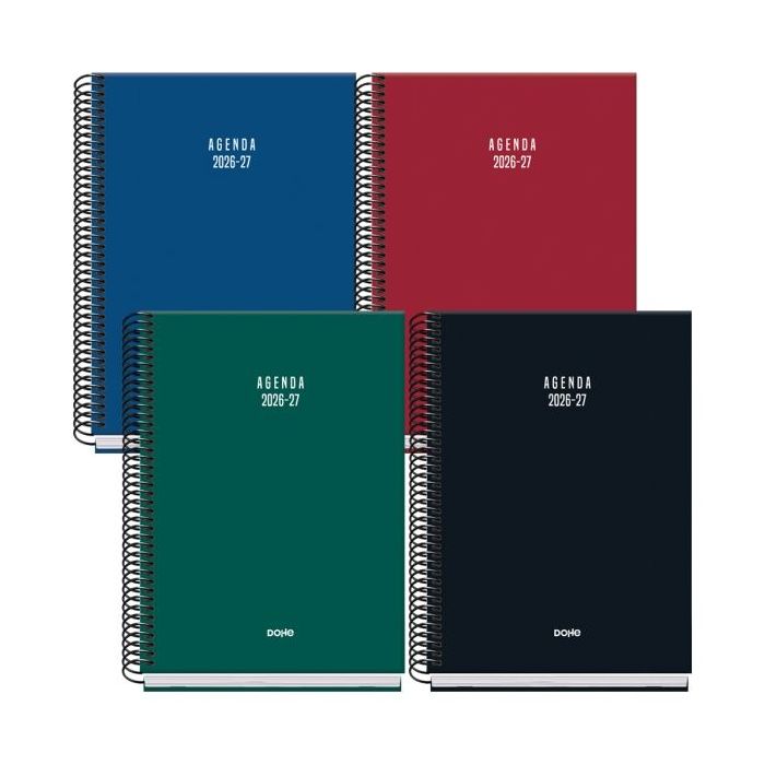 Dohe Basic Colour Vibes Agenda Escolar 26/27 - Formato A5 - Semana Vista - Papel Offset Ahuesado 70g - Cubierta de Carton Plasti