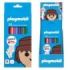 Dohe Playmobil Expositor con 12 Packs de 12 Lapices de Colores - Incluye 4 Hojas para Colorear en cada Pack - Mina de 2.8mm - Fo
