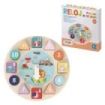 Dohe Juego Educativo de Formas Geometricas de Madera - Bordes Redondos - Tacto Suave - Colores Llamativos - Motivo Reloj - Estim